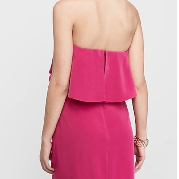 Express Fuchsia Strapless Mini Dress - Picture 2 of 8